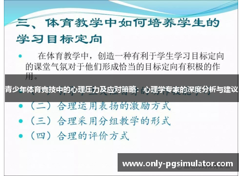 青少年体育竞技中的心理压力及应对策略:心理学专家的深度分析与建议 青少年体育竞技中的心理压力及应对策略:心理学专家的深度分析与建议